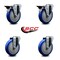 Service Caster 5'' Blue Poly Wheel Swivel Bolt Hole Caster Set with 2 Posi Lock Brakes, 4PK SCC-BH20S514-PPUB-BLUE-PLB-2-S-2 - alternate 3